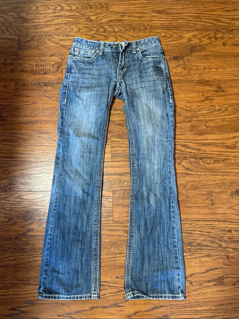 Men's Bootcut Denim Jeans in Faded Blue